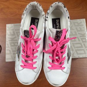 Golden Goose Super Star Genuine Calf Hair Low Top Sneakers Size 7